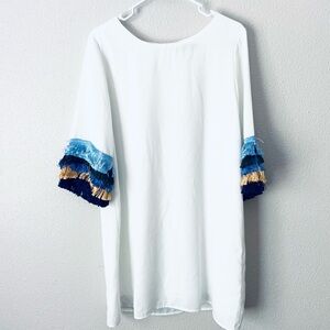 Cosmopolitans Cream Boho Dress Size Medium